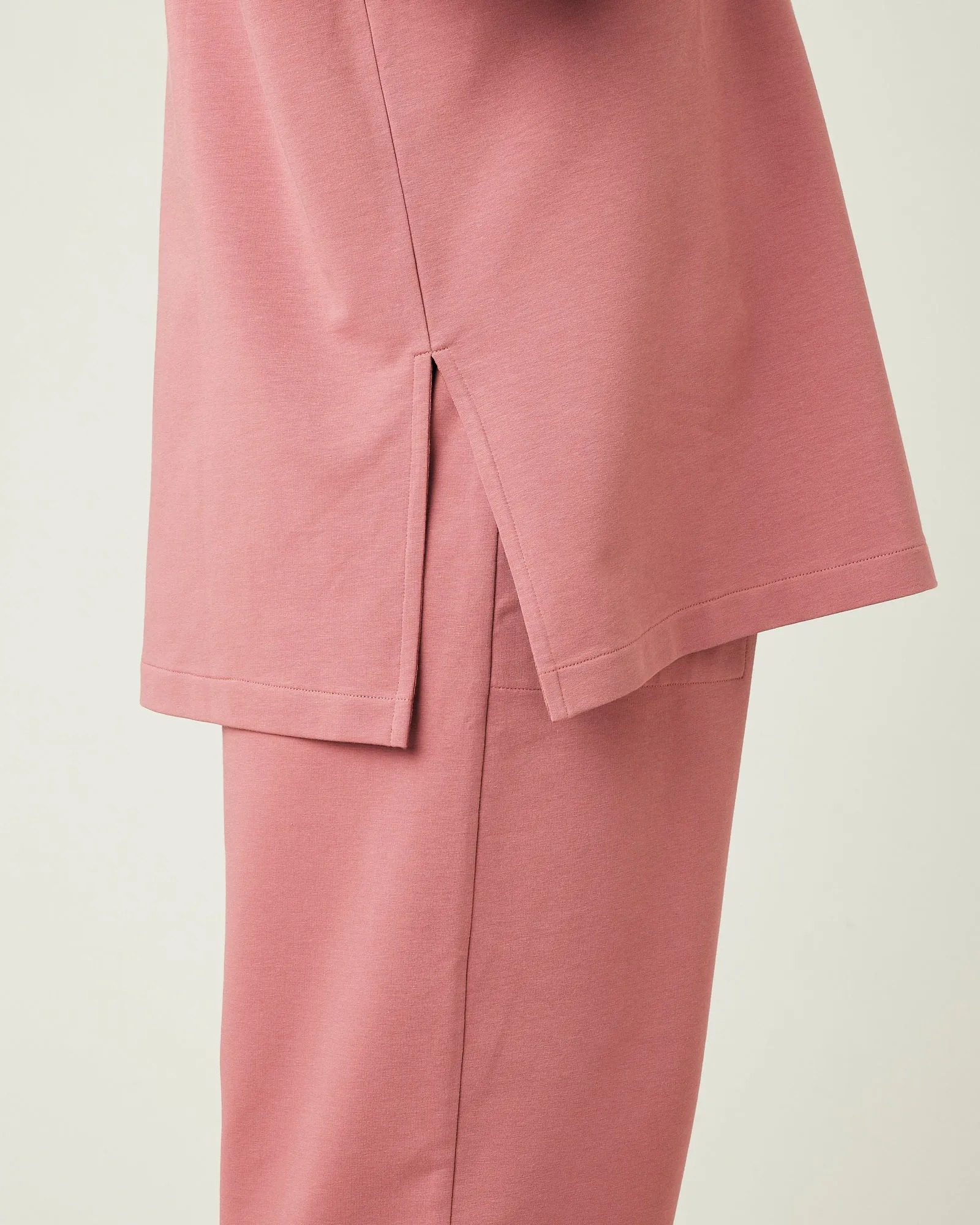 Jude Dusty Pink Cotton Jersey Short Drop Sleeve Top