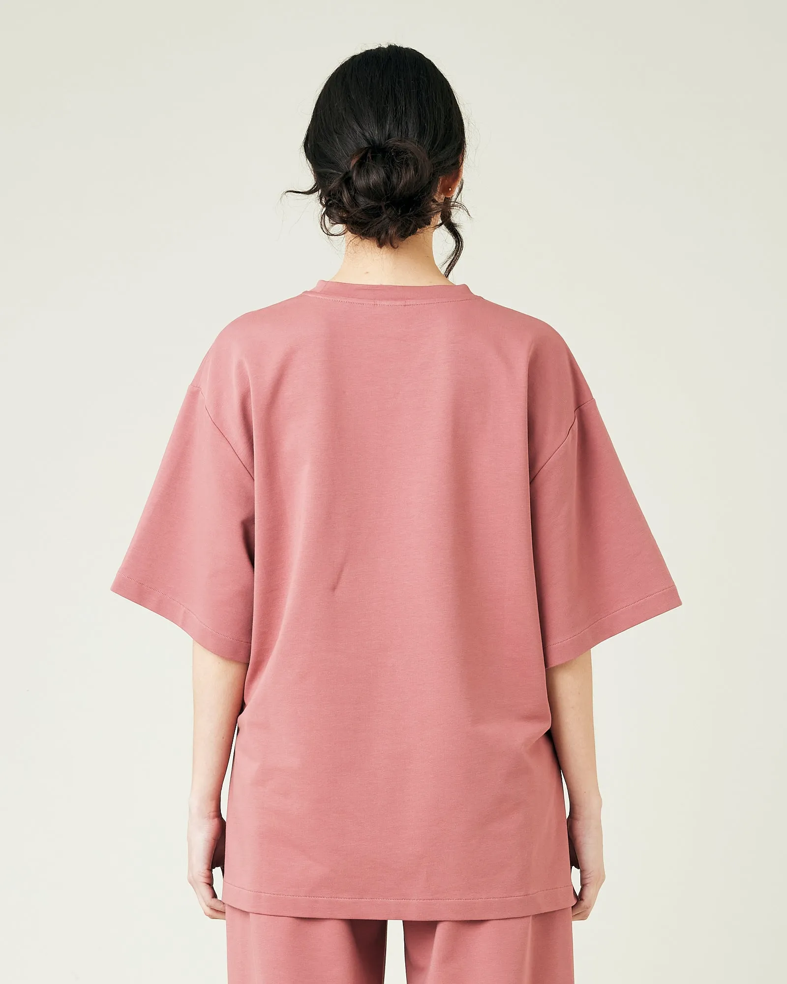 Jude Dusty Pink Cotton Jersey Short Drop Sleeve Top
