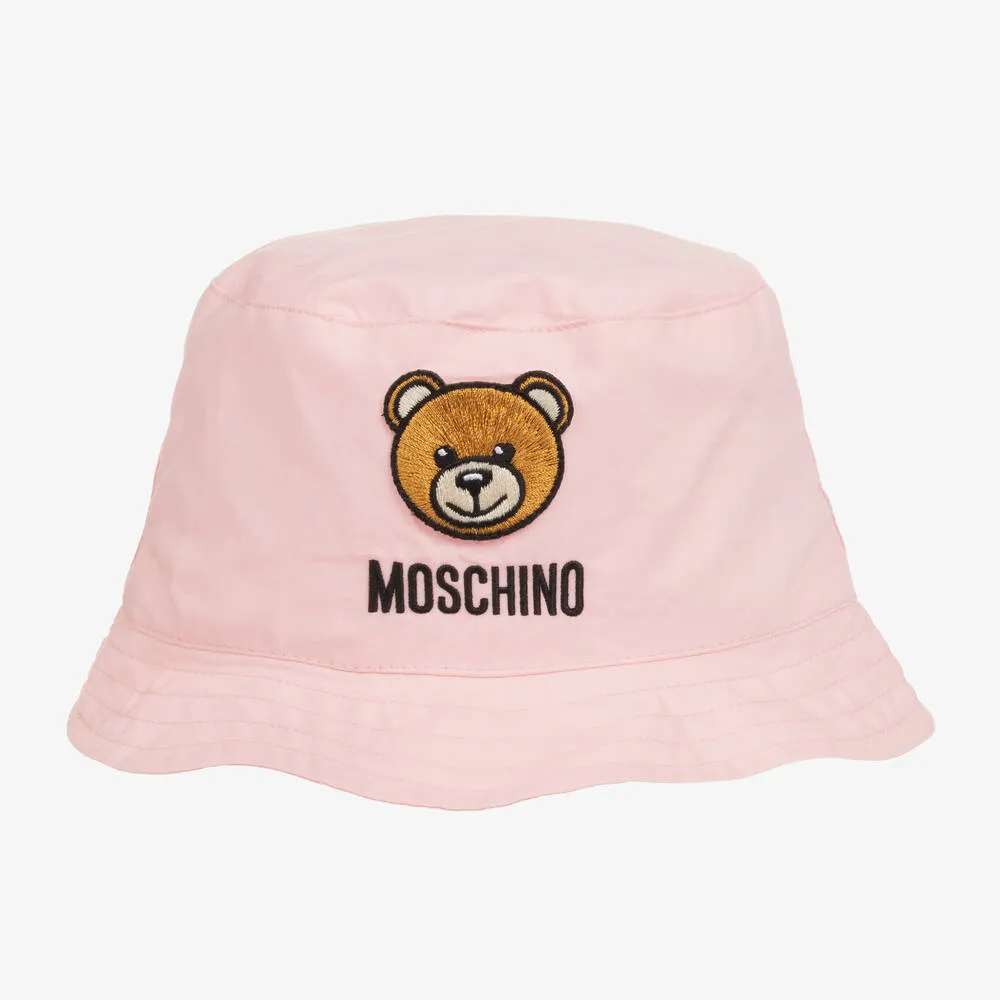 Pink Cotton Teddy Bear Bucket Hat